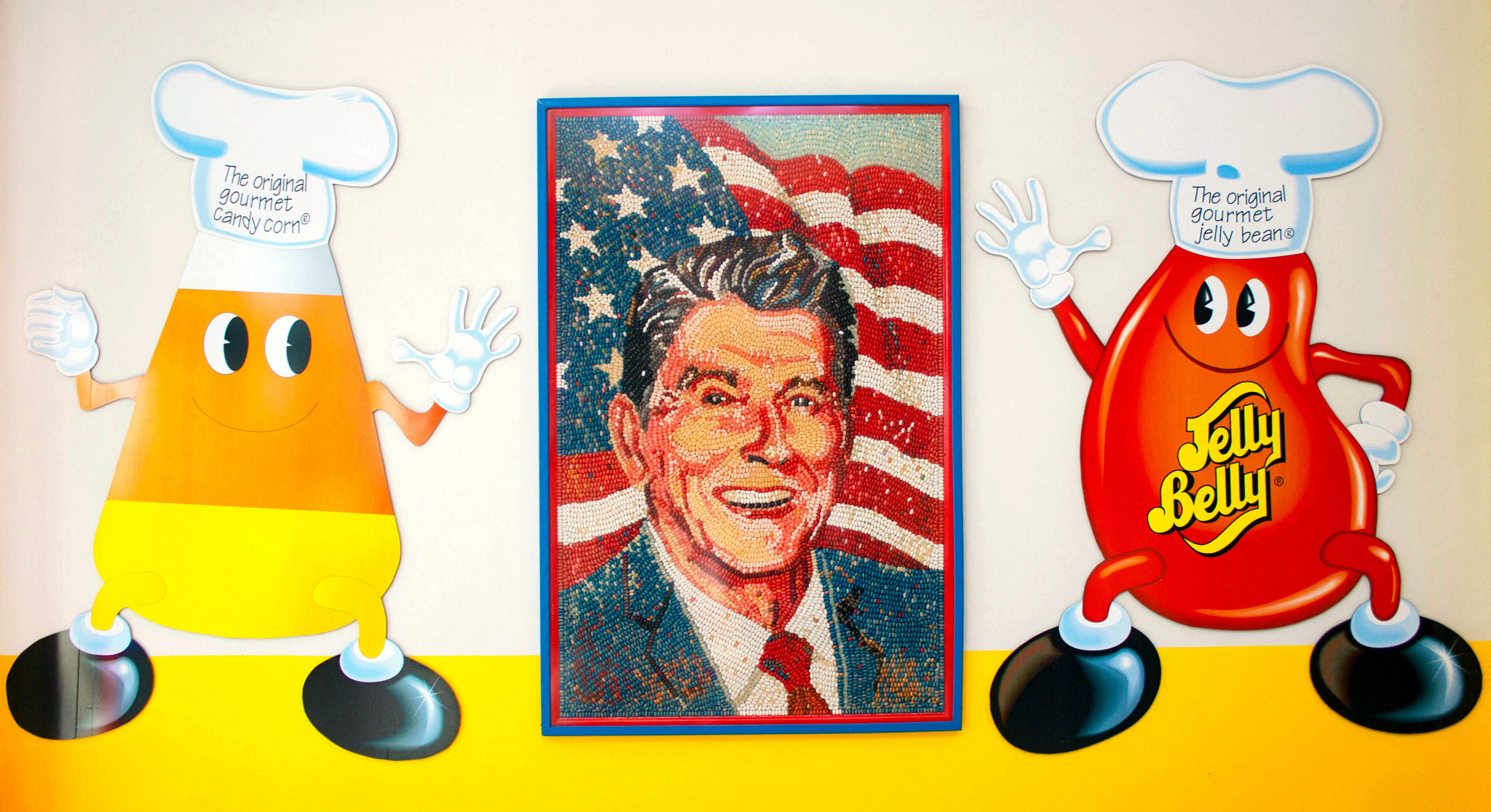 a portrait of former president ronald reagan made from jelly beans