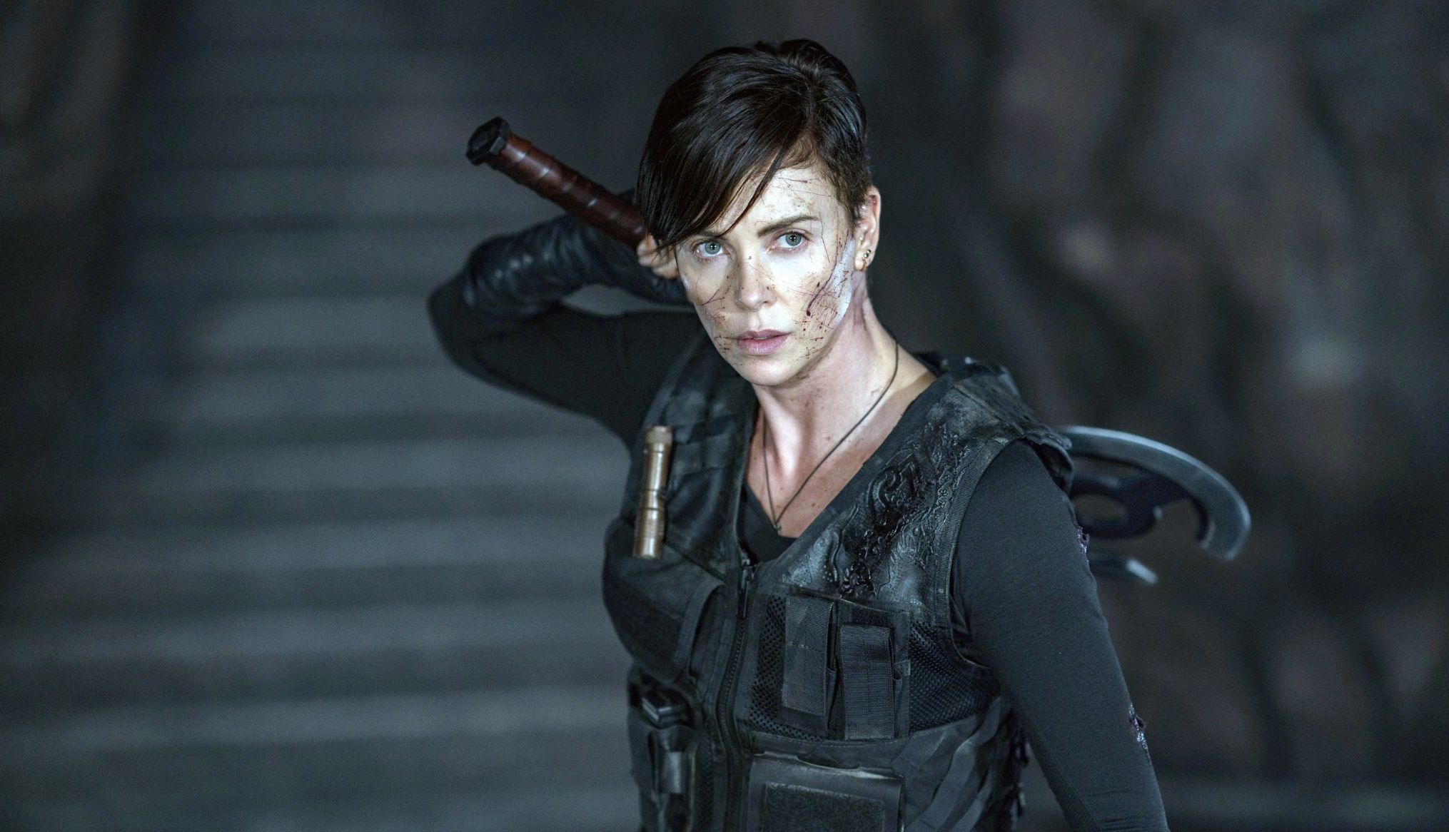 Charlize Theron on Turning 50 A photo shows Charlize Theron in the 2020 film 'The Old Guard.'