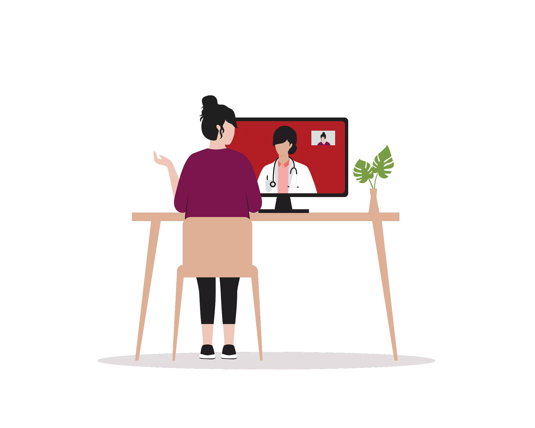 Female Patient Having Video Call With Doctor Online At Home