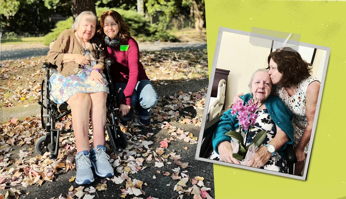 collage of pitctures of a mother and a daughter