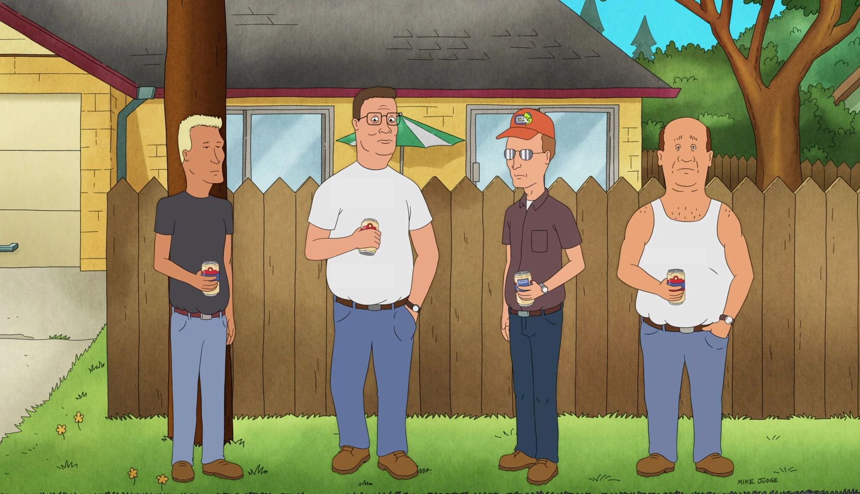 Best Things Coming to Hulu hank hill and friends in a still image from the animated series 'king of the hill'