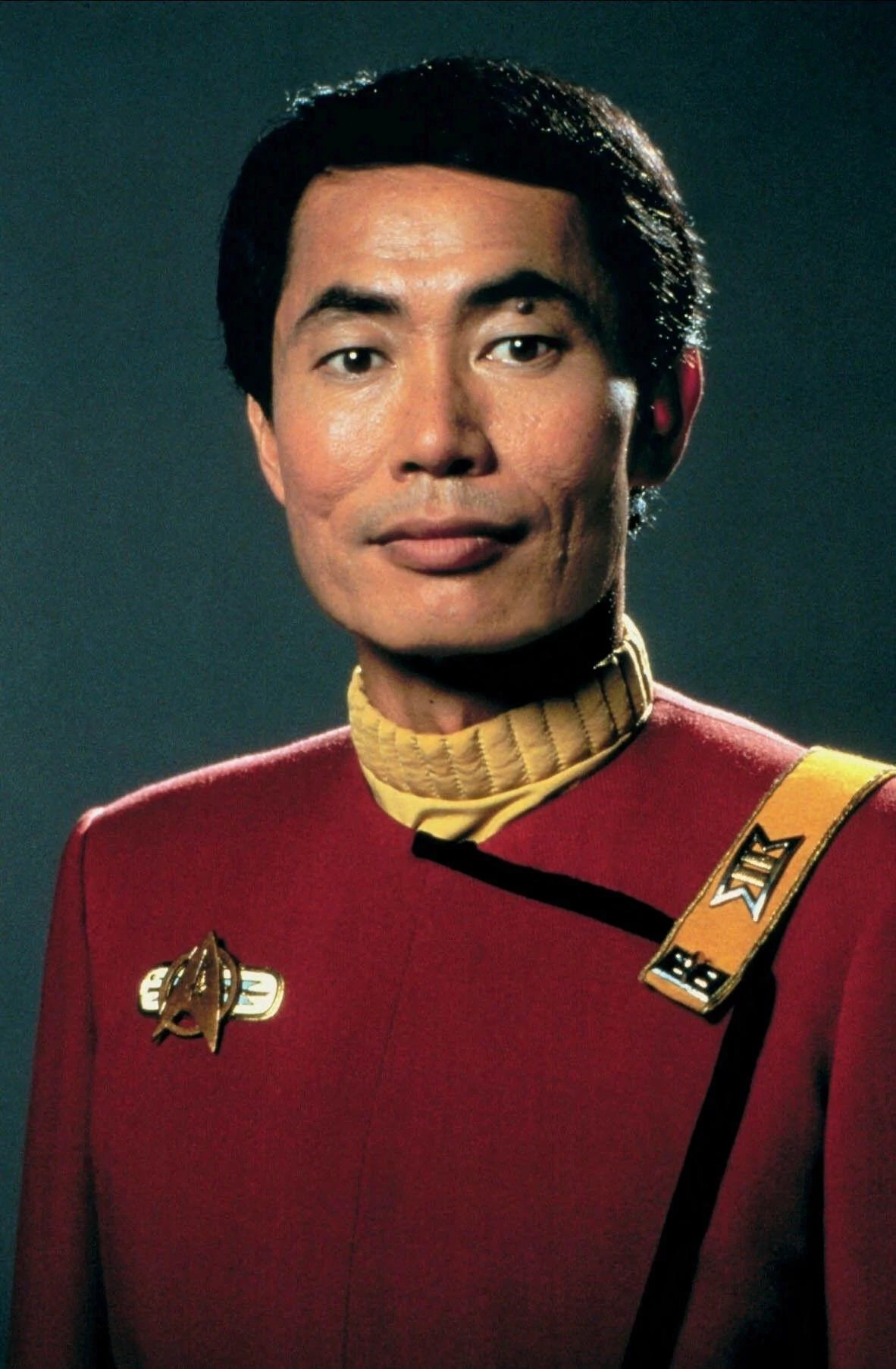 star trek actor george takei posing for a portrait in costume as sulu