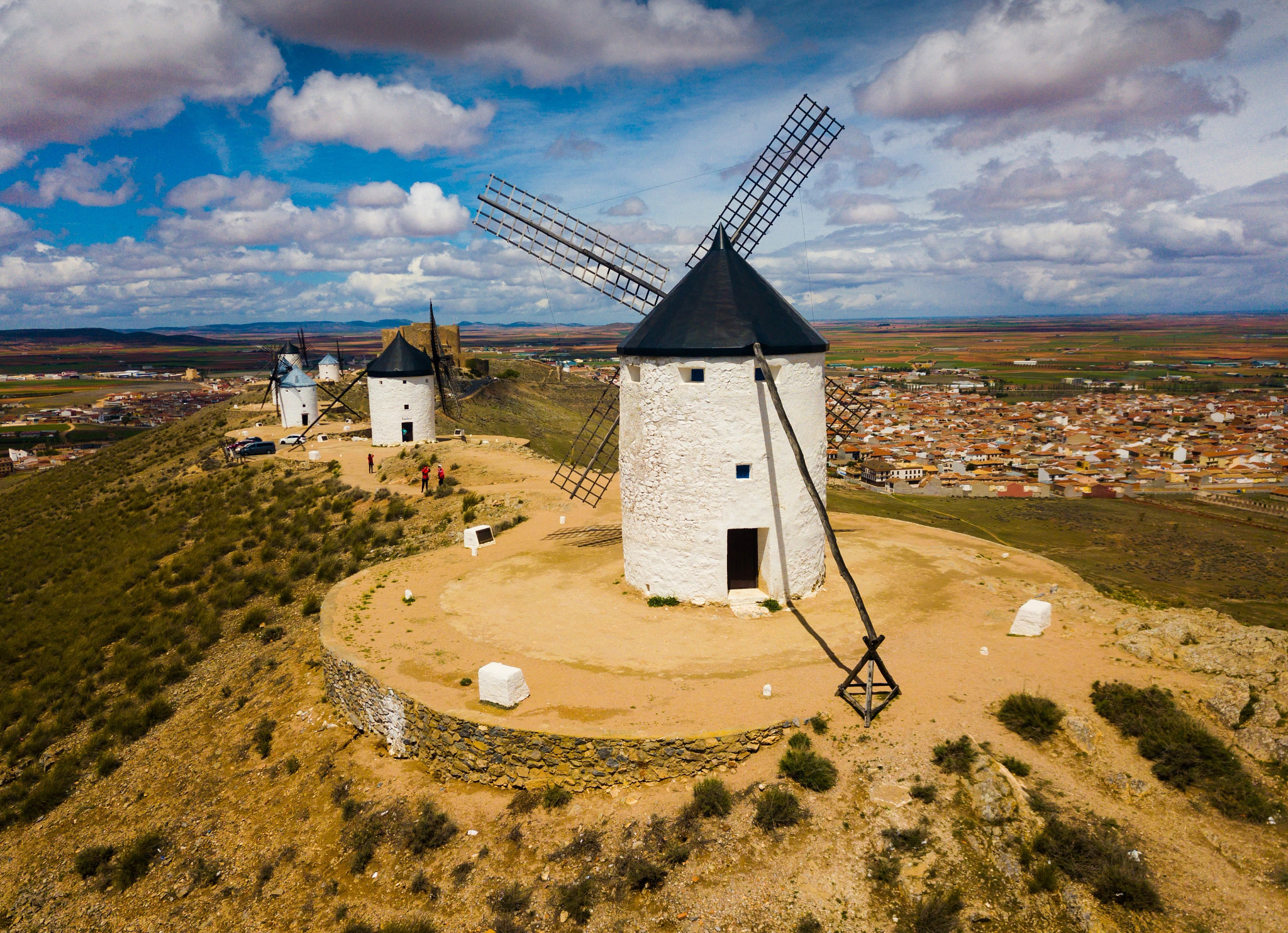 Famous windmills in Consuegra, province of Toledo, Castile-La Mancha, Spain
