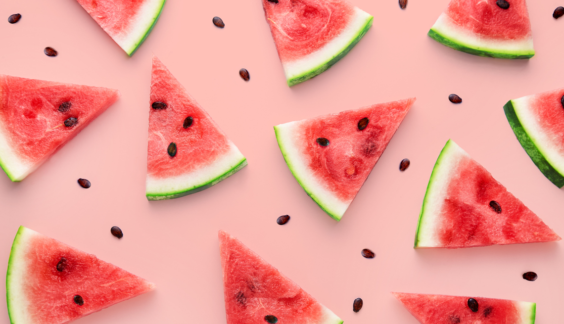 Health Benefits of Watermelon watermelon pattern on pink background