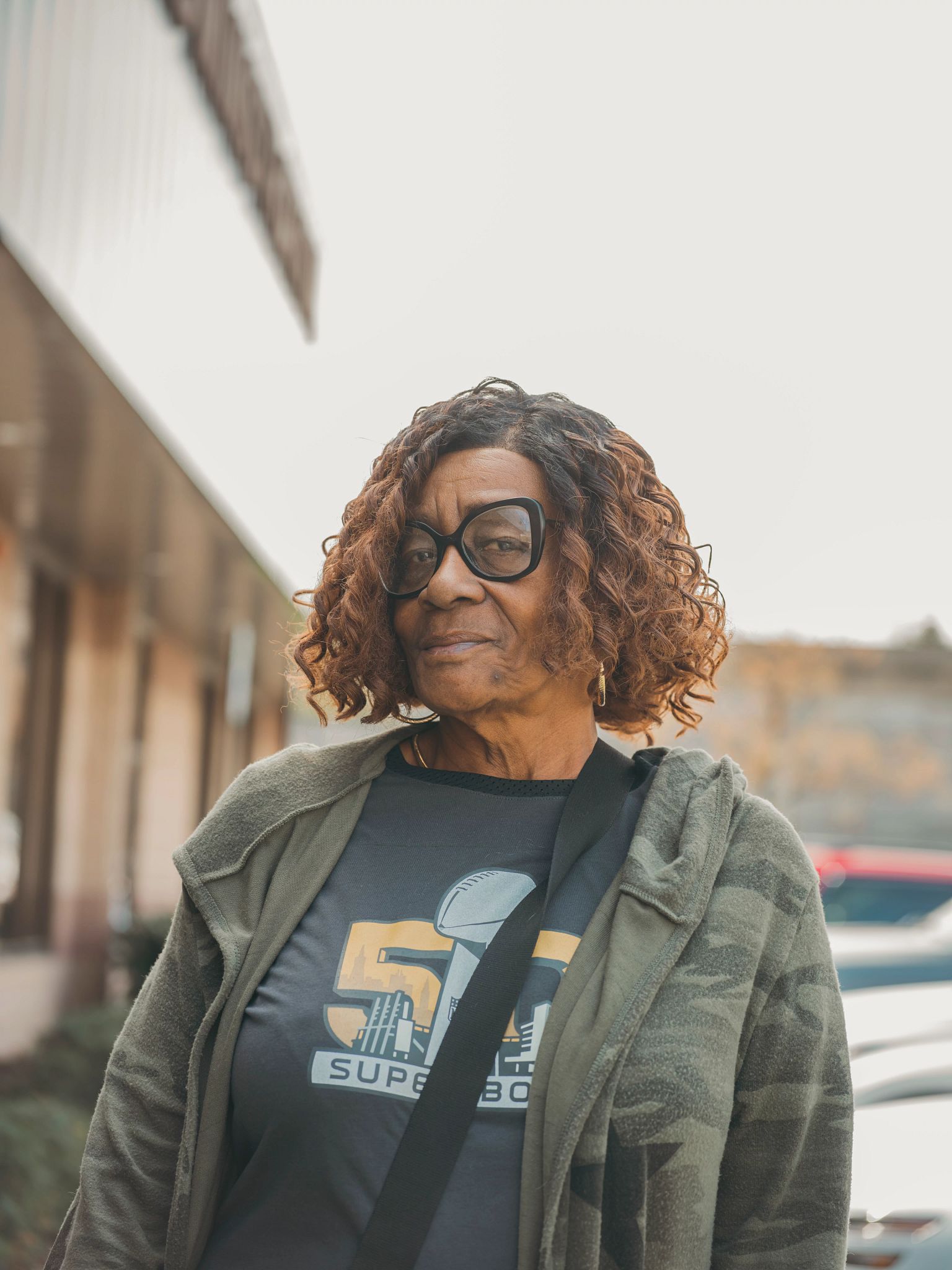 Social Security customers gale sloan outside a social security office