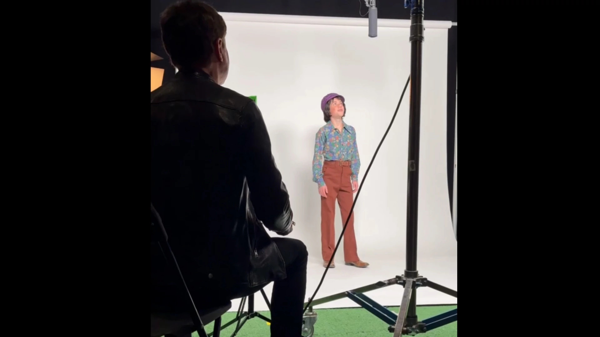 donny osmonds grandson daxton performing in a studio in front of a screen