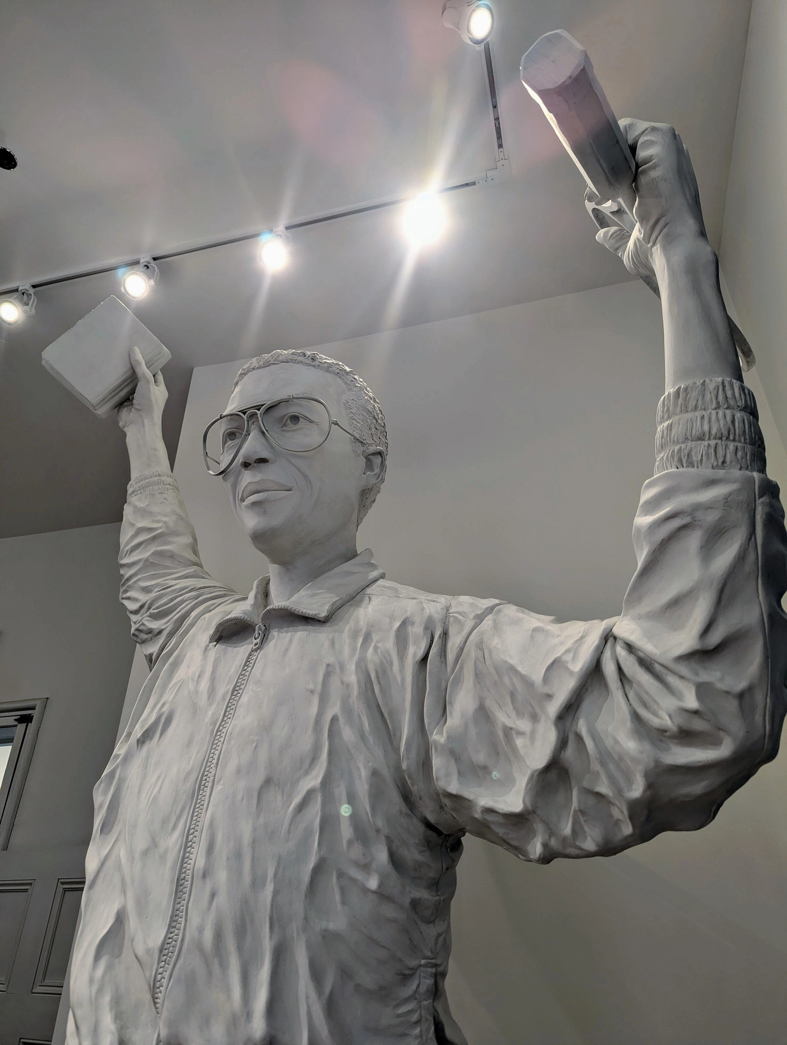 A plaster model used to create the Arthur Ashe statue on Monument Avenue