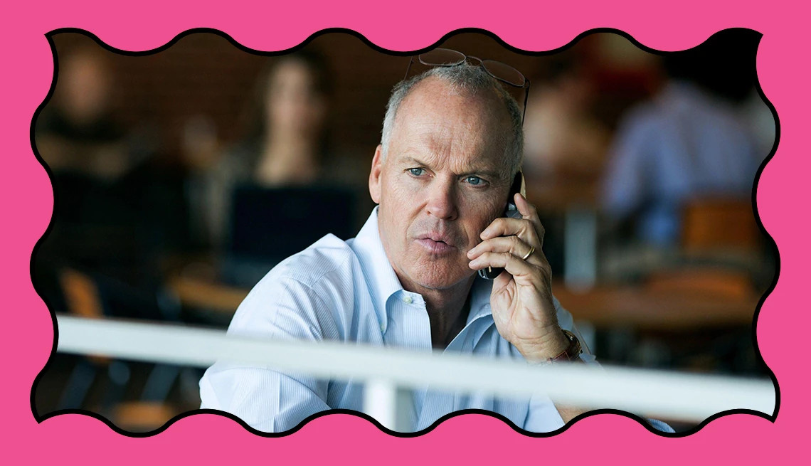 a collage featuring a photo of michael keaton