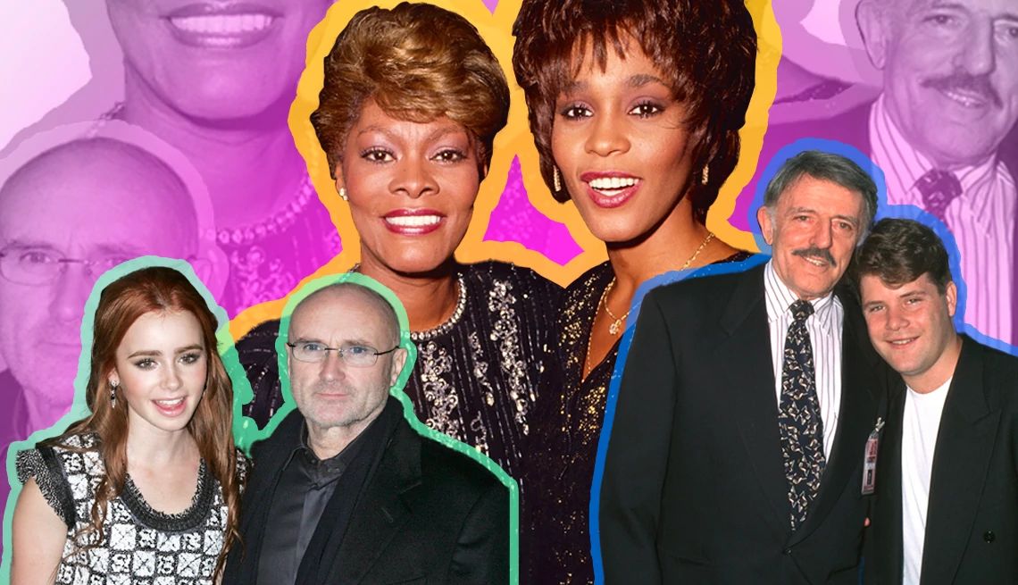 10 Celebrities With Famous Relatives a collage of celebrities and their famous relatives together