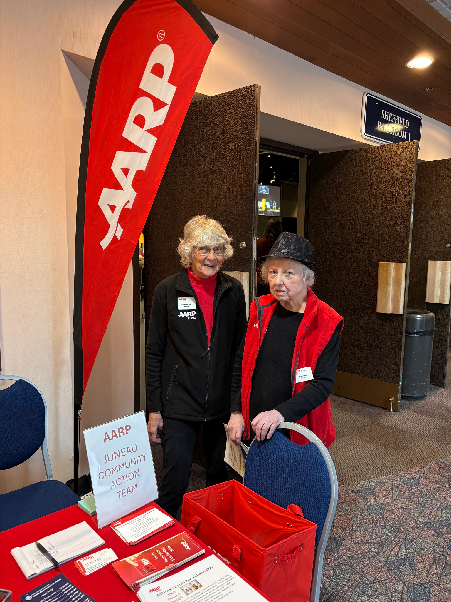 Barb and Sue delivering Cupid Crew roses on Valentine’s Day