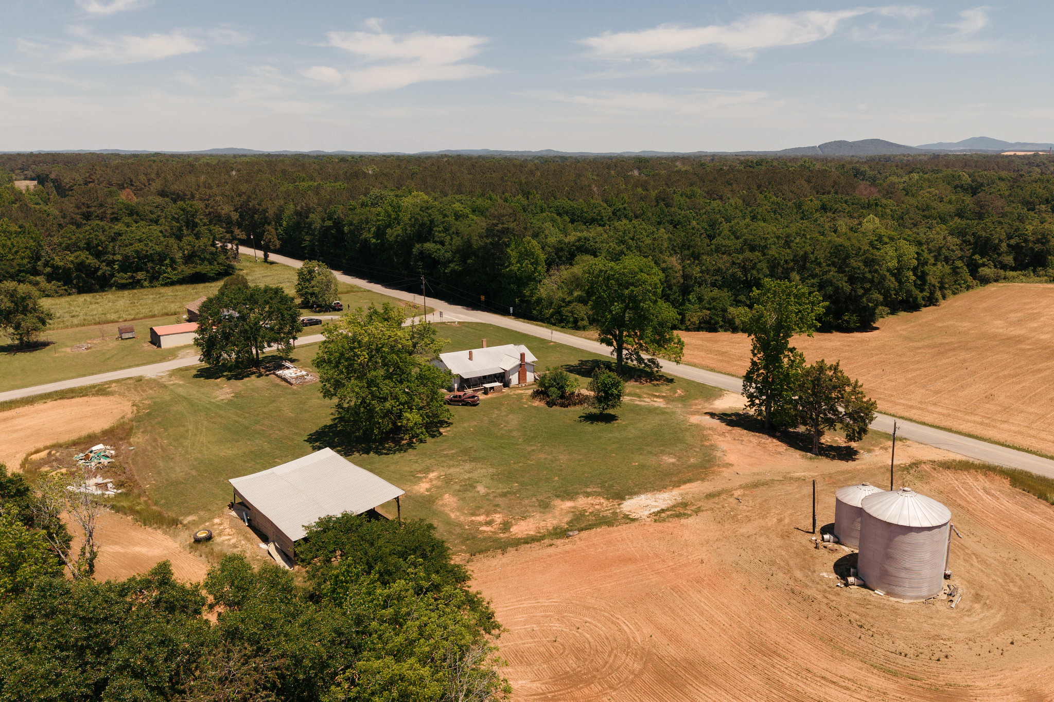 aerial view of the farm