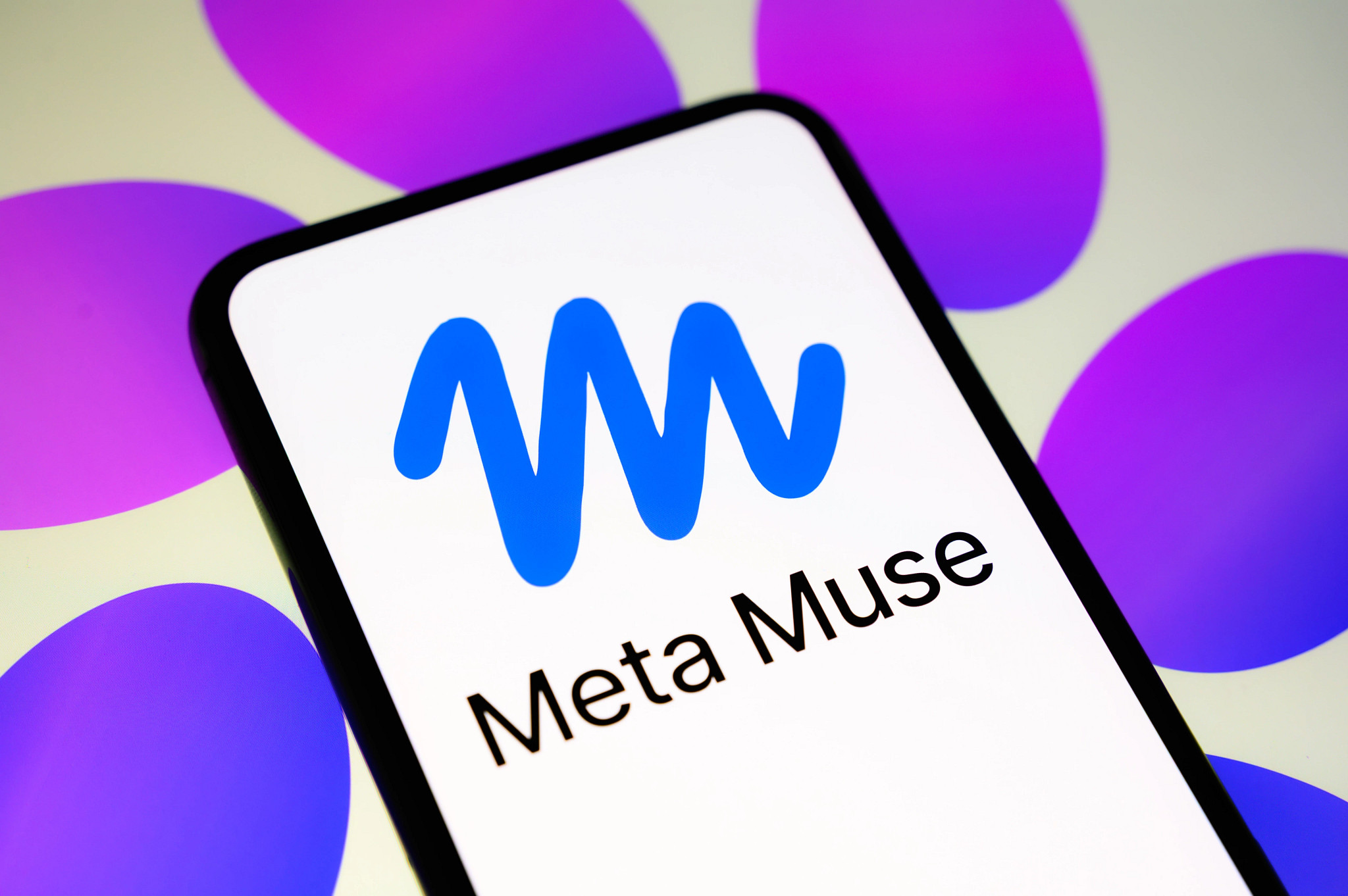 the Meta Muse logo on a smartphone screen