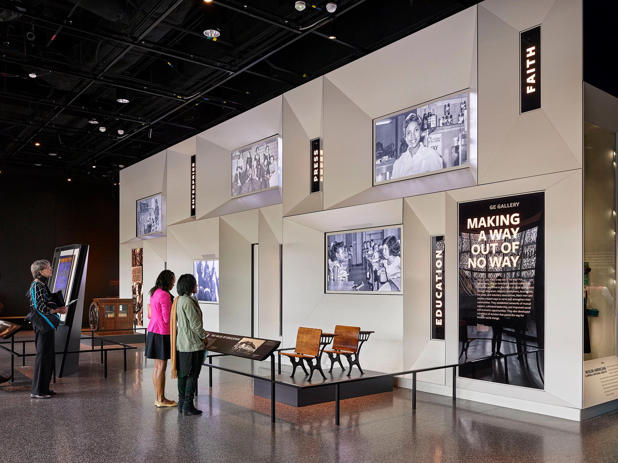 Women at black history museum exhibition