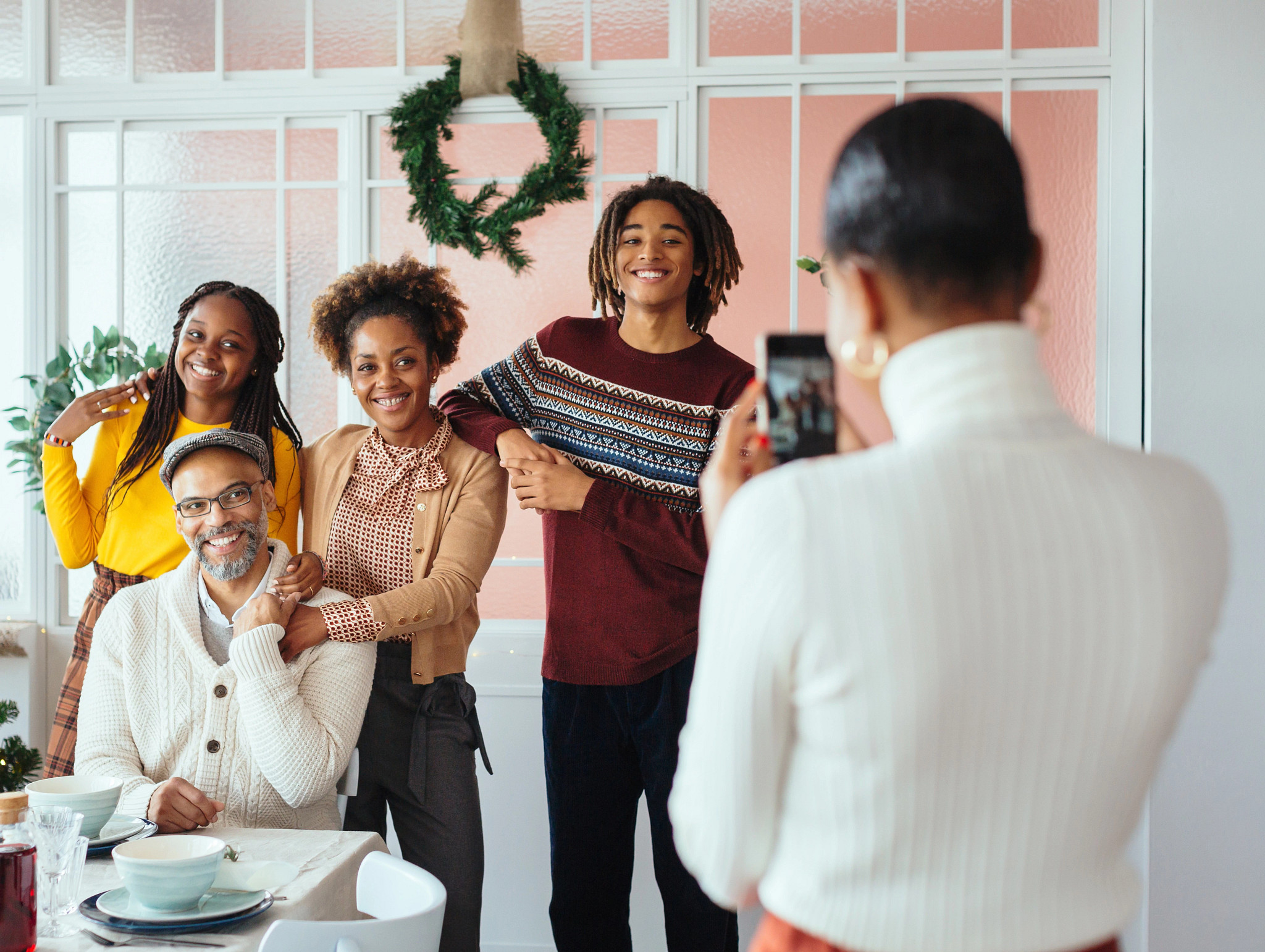 Family taking a picture