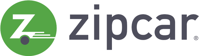 Zipcar green circle with white z black letters zipcar