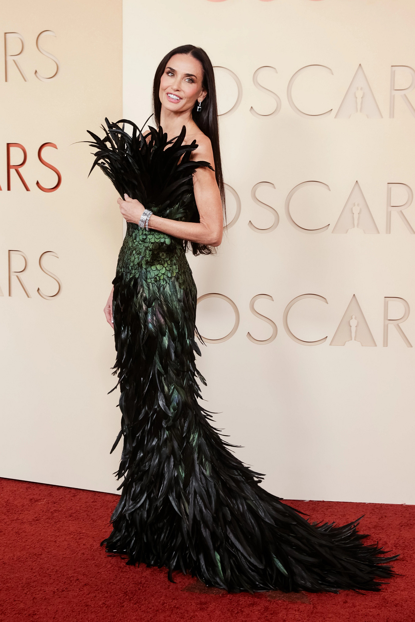 demi moore on the oscars red carpet