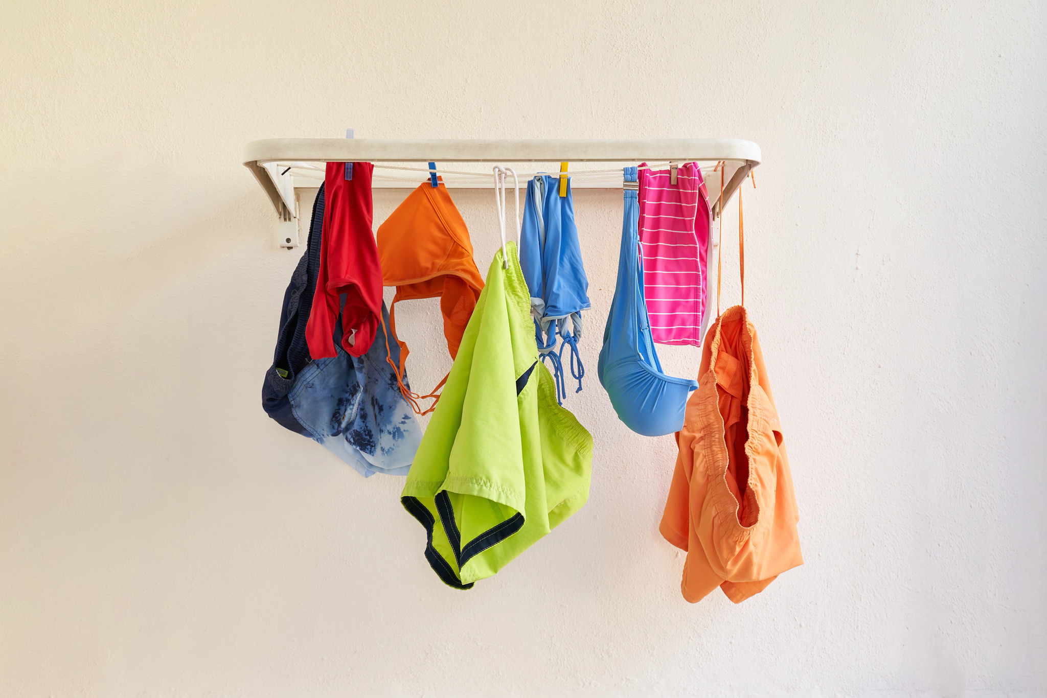 clothes hanging to dry