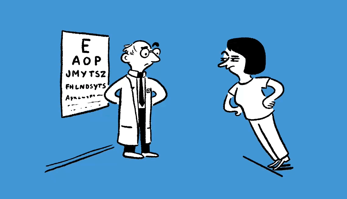 How to Protect Eyes person taking a vision test