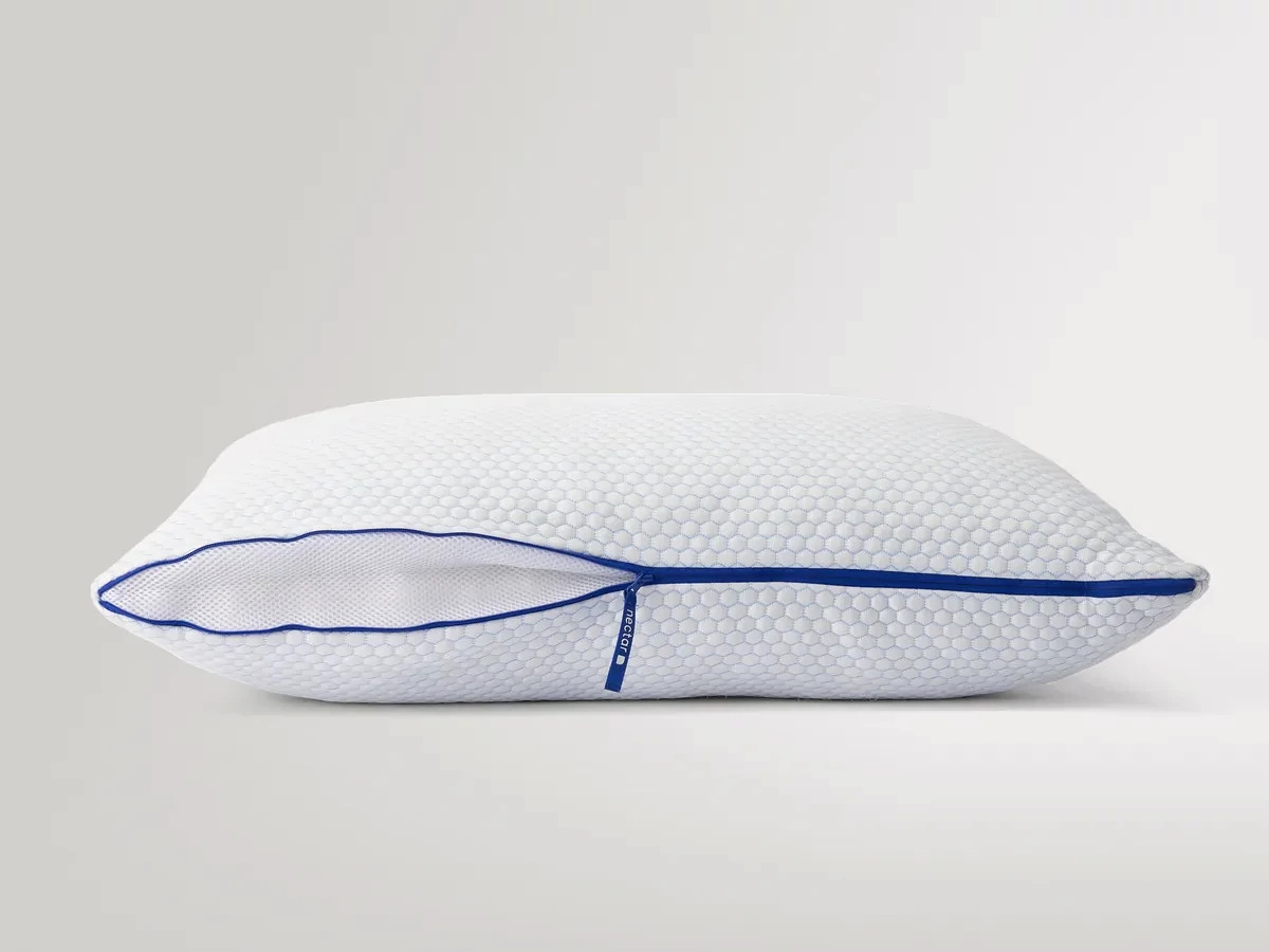 The Nectar Tri-Comfort Adjustable Memory Foam Pillow on a white background