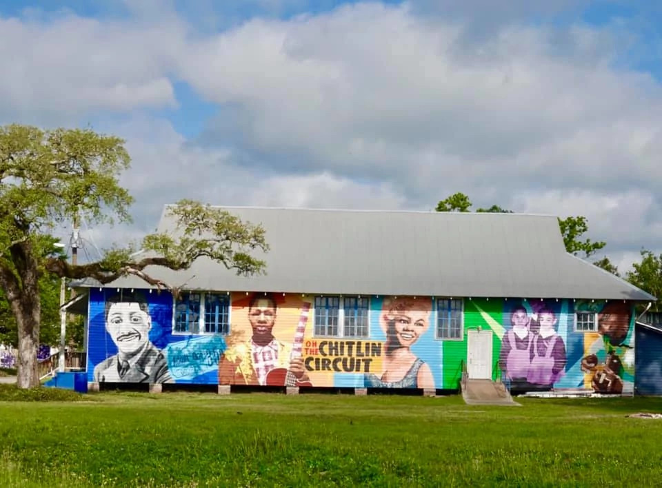 exterior of 100 Men Hall in Bay St. Louis, Mississippi