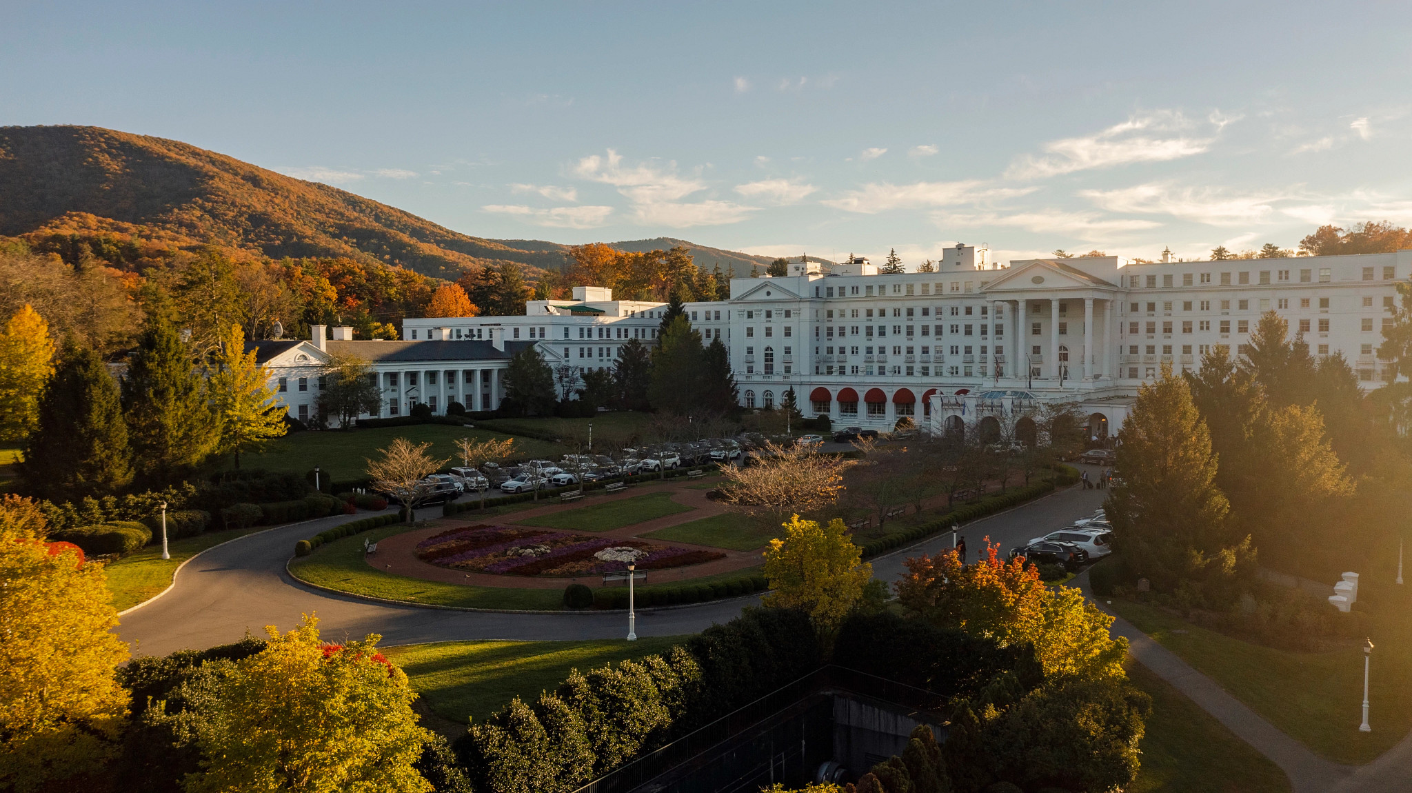 the exterior of the Greenbrier in the Allegheny Mountains of West Virginia
