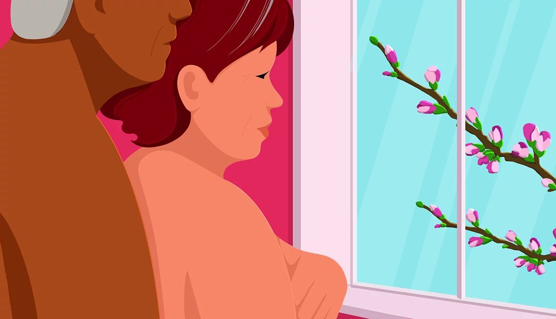 Getting in the mood after mastectomy close up of a couple standing in front of a window