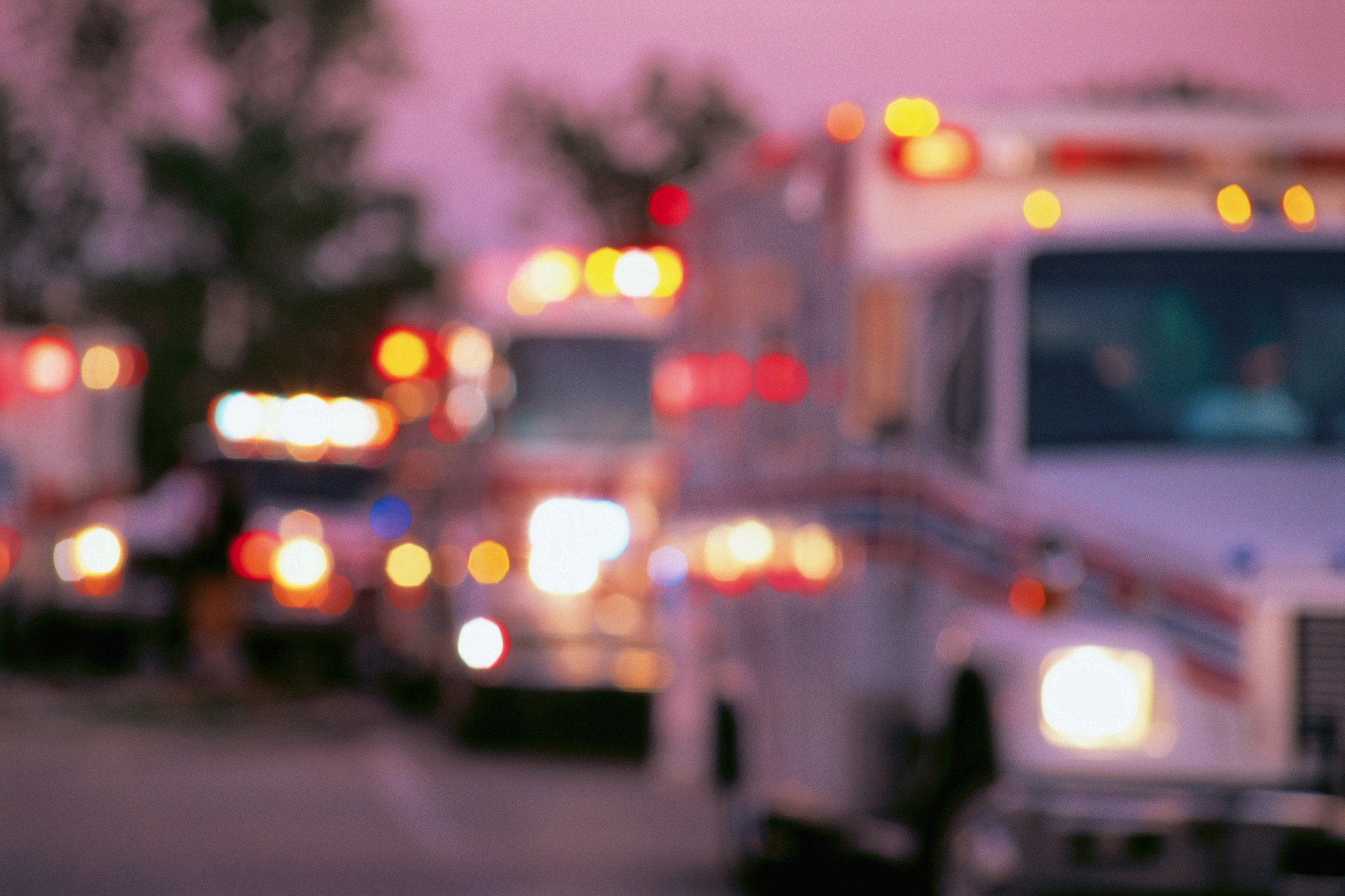 out of focus ambulances