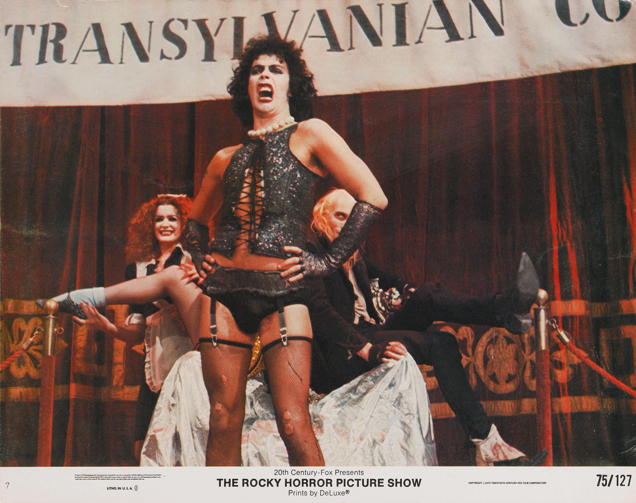 tim curry in costume as dr. frank-n-furter in the rocky horror picture show