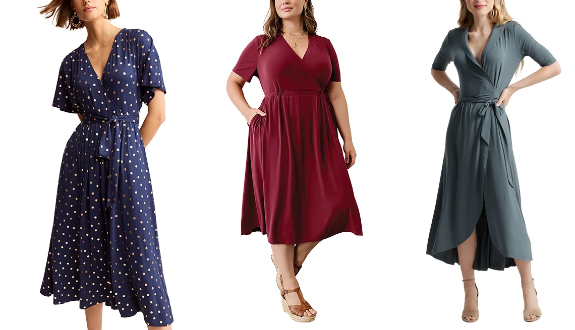 give-me-a-shape-fast dress women wearing three different dresses