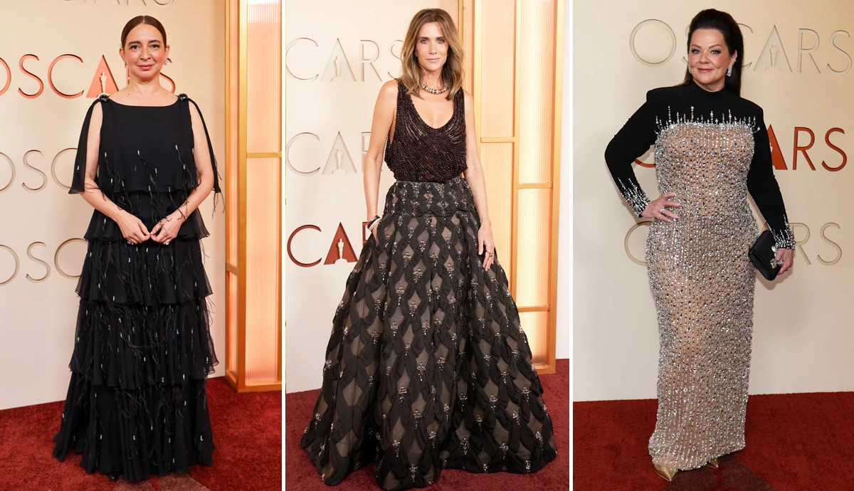 Maya Rudolph, Kristen Wiig and Melissa McCarthy on the Oscars red carpet