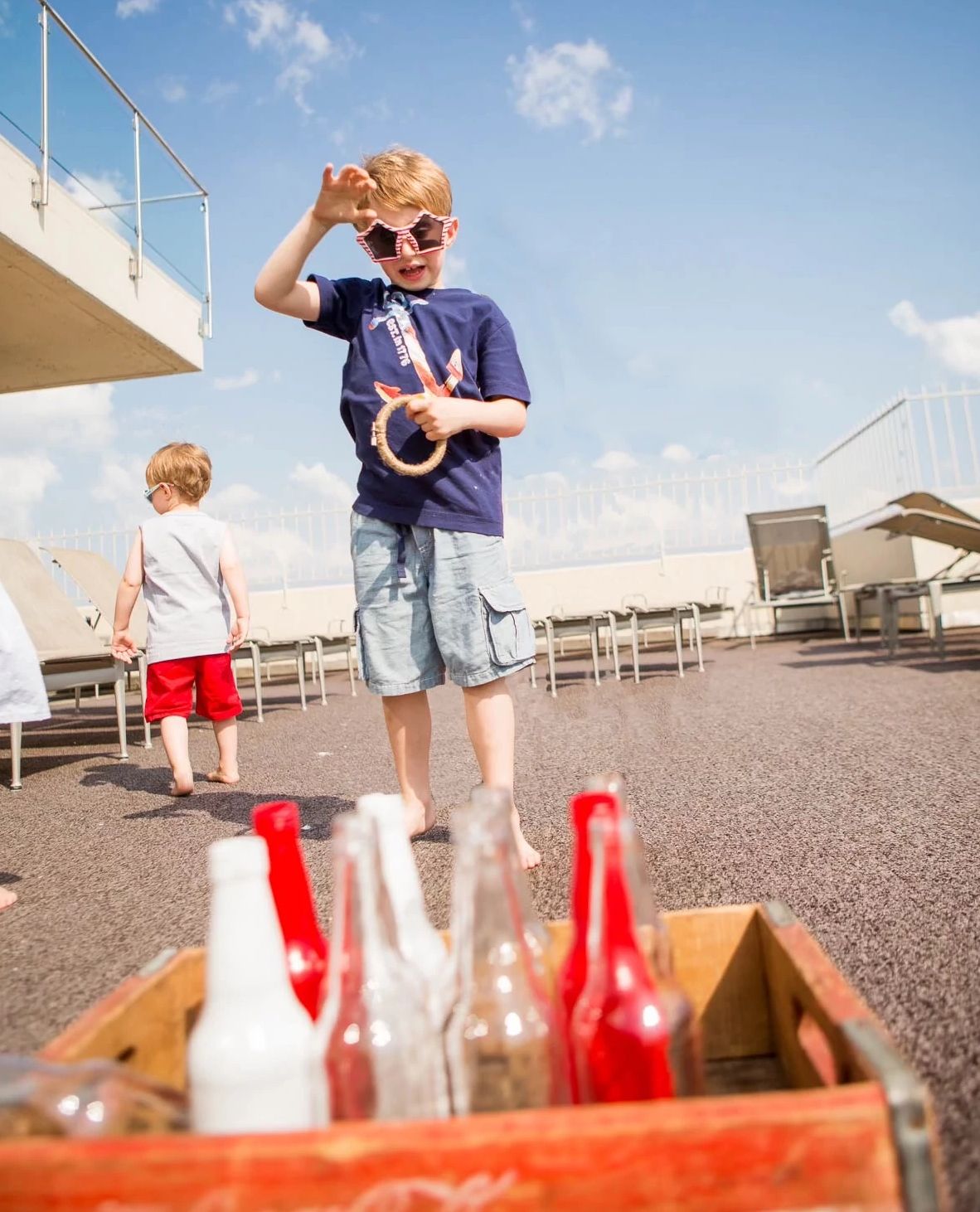 Fourth of July Plans with Grandkids bottle ring toss