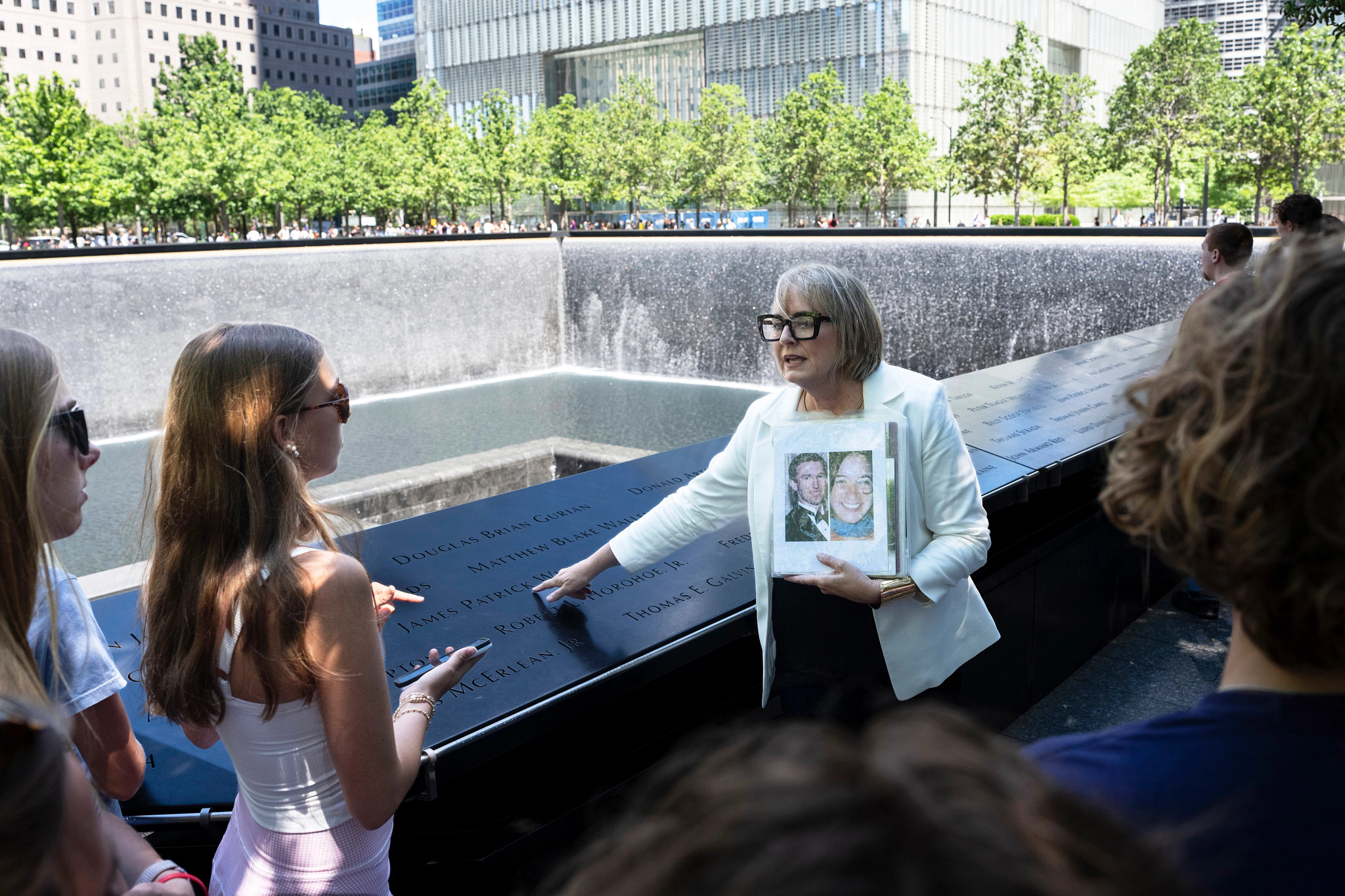 stanton giving a tour to a church group at the 9 11 memorial