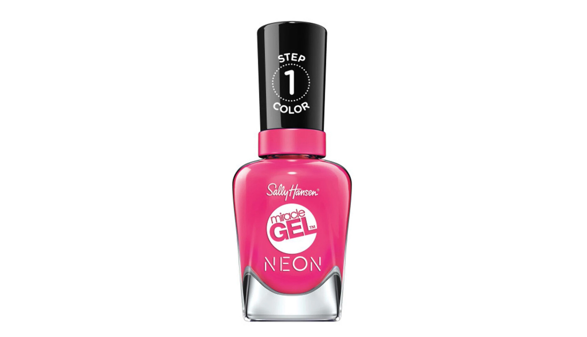 a bottle of neon fuschia nail polish