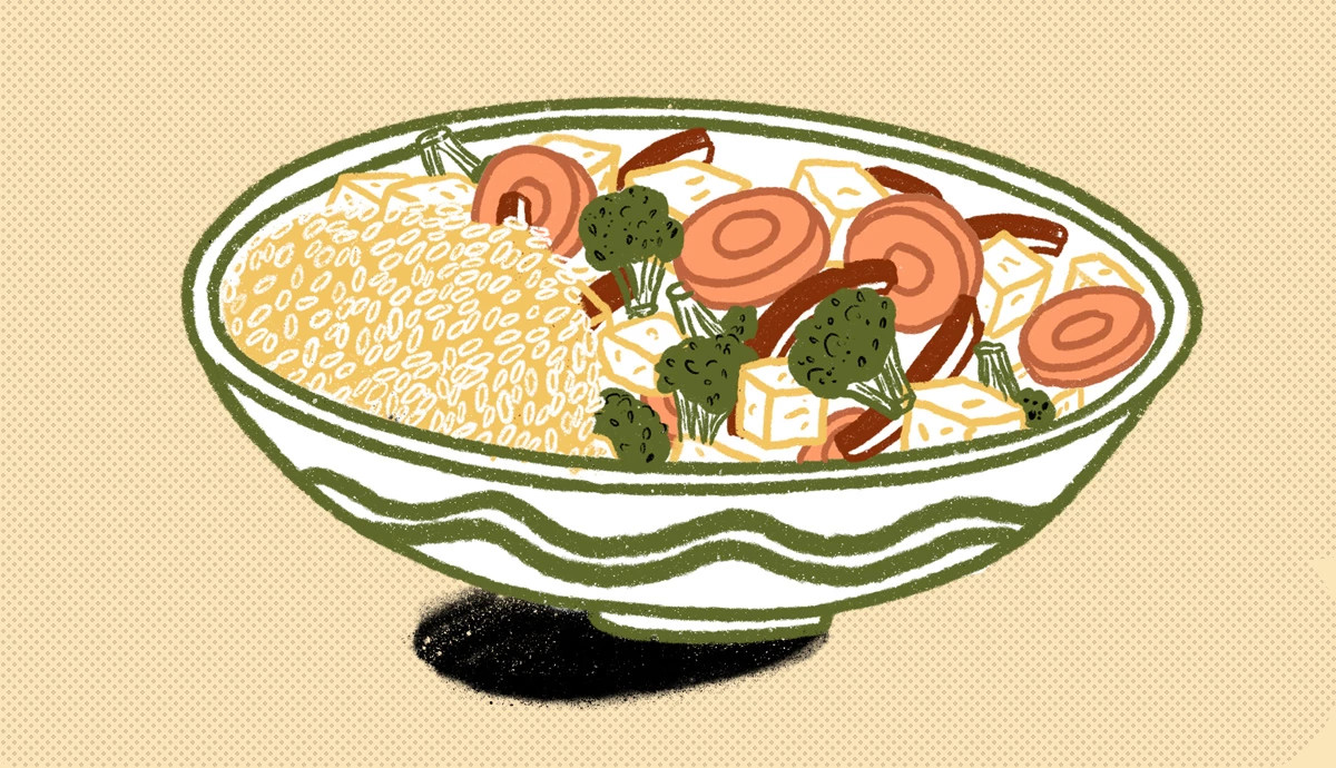 Ilustración de salteado de tofu 