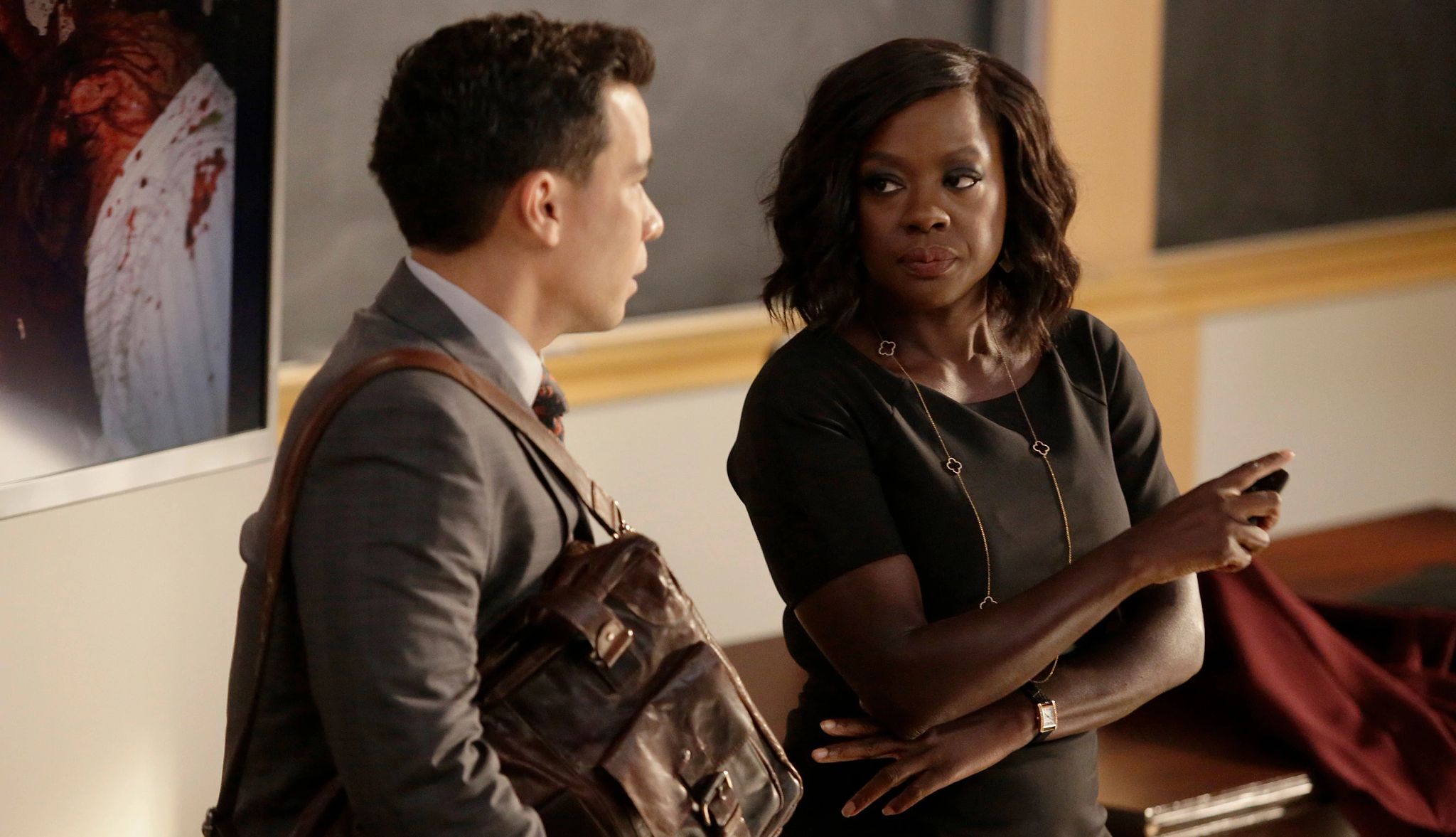 Viola Davis, seen here with Conrad Ricamora, starred in the ABC drama "How to Get Away With Murder."