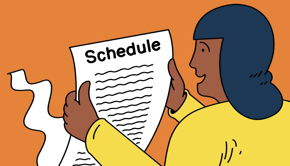 a person holding a schedule