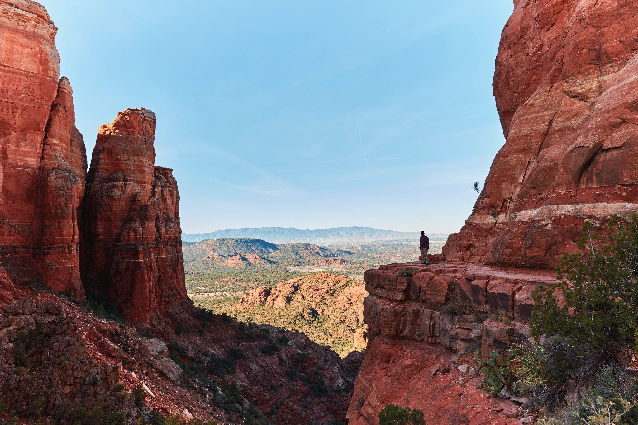 Man standing on cliff