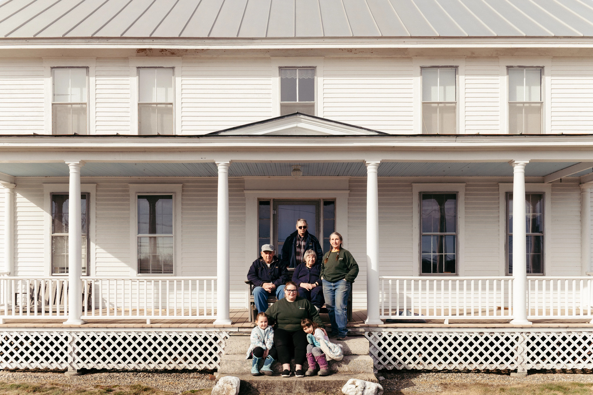 people in the main farm house