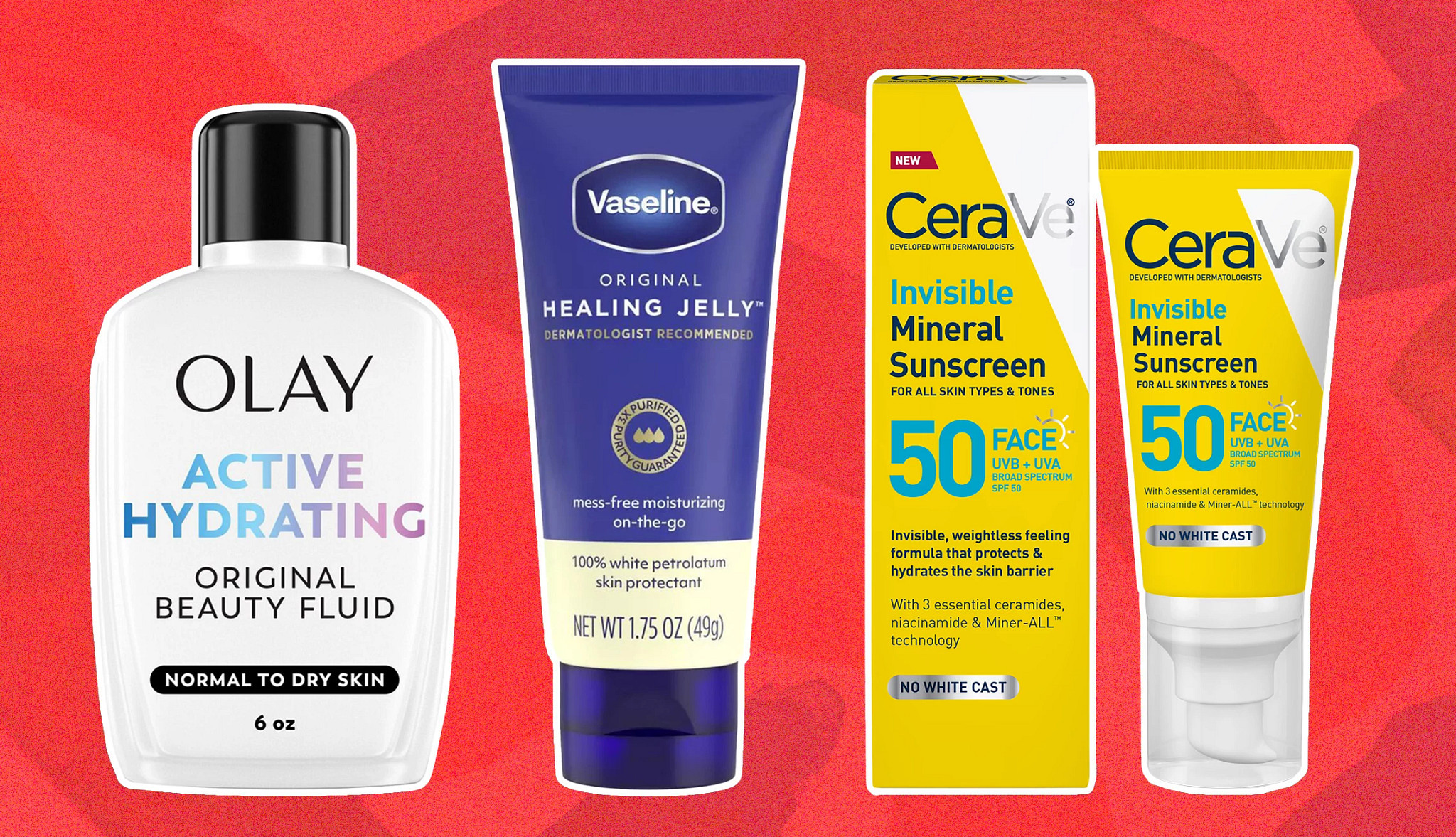 a collage with new skin care products