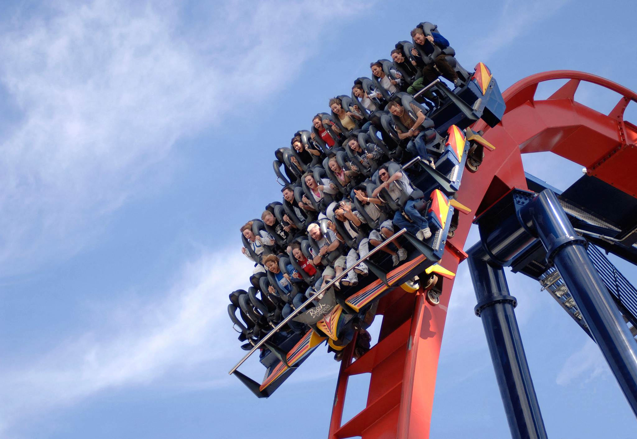 people riding a rollercoaster
