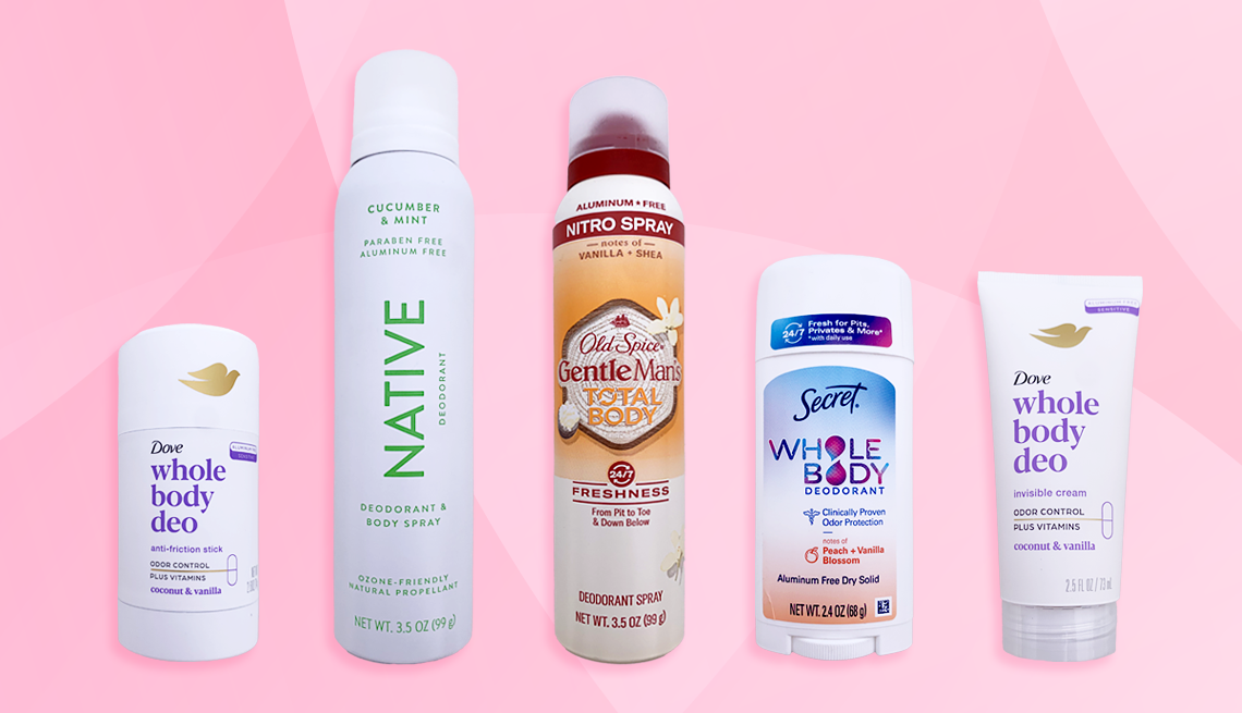 Whole Body Deodorant Dove Whole Body Deo Anti-Friction Stick; Native Deodorant & Body Spray; Old Spice Gentle Man’s Total Body Spray; Secret Whole Body Deodorant, Dove Whole Body Deodorant Invisible Cream