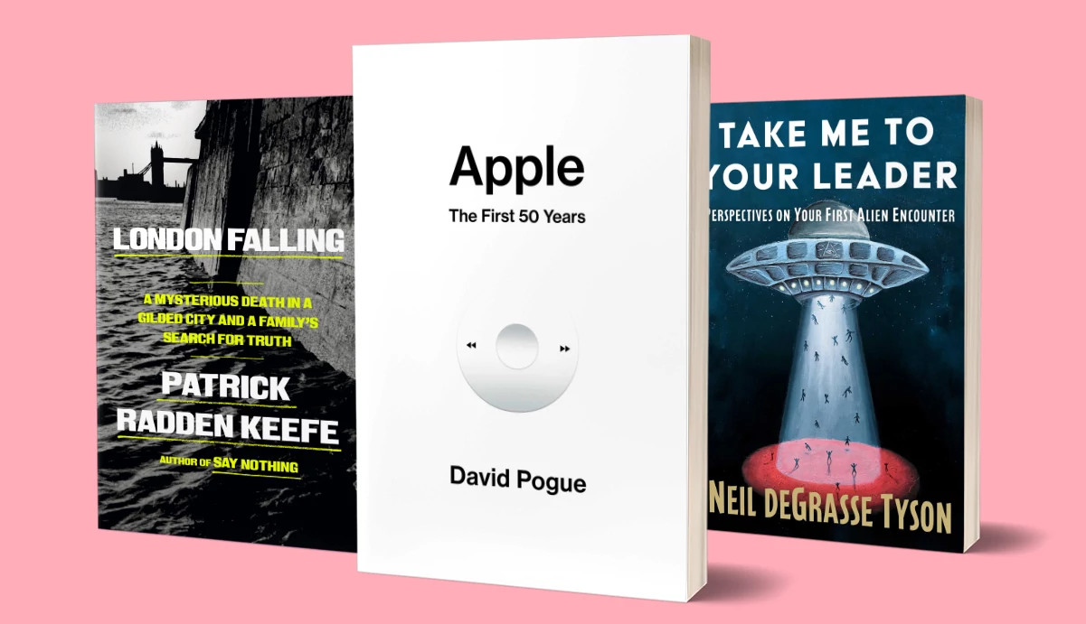the covers of the books london falling, apple the first fifty years and take me to your leader