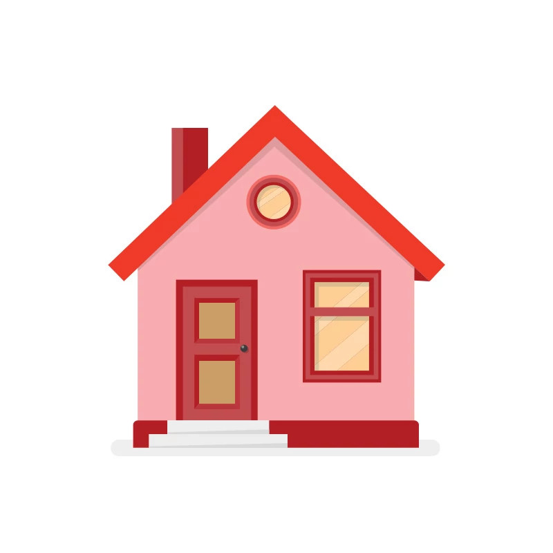 A graphic image of a house
