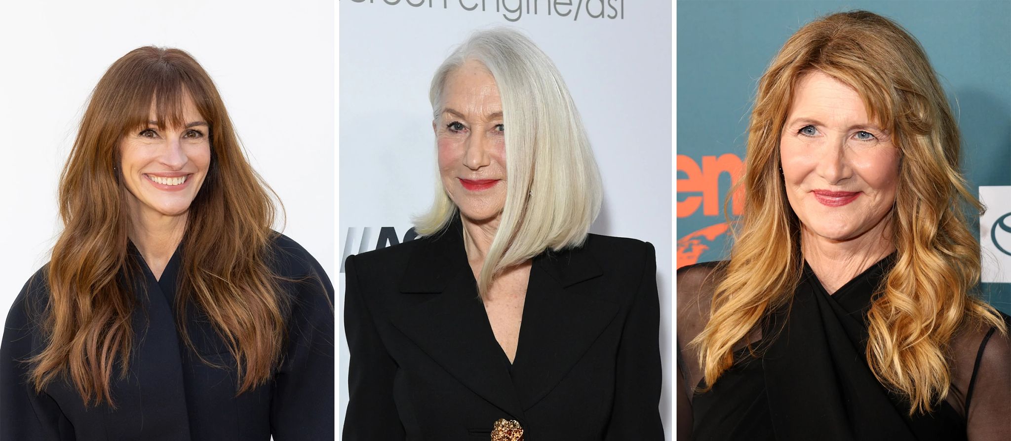 Julia Roberts (56), Helen Mirren (78) y Laura Dern (57).