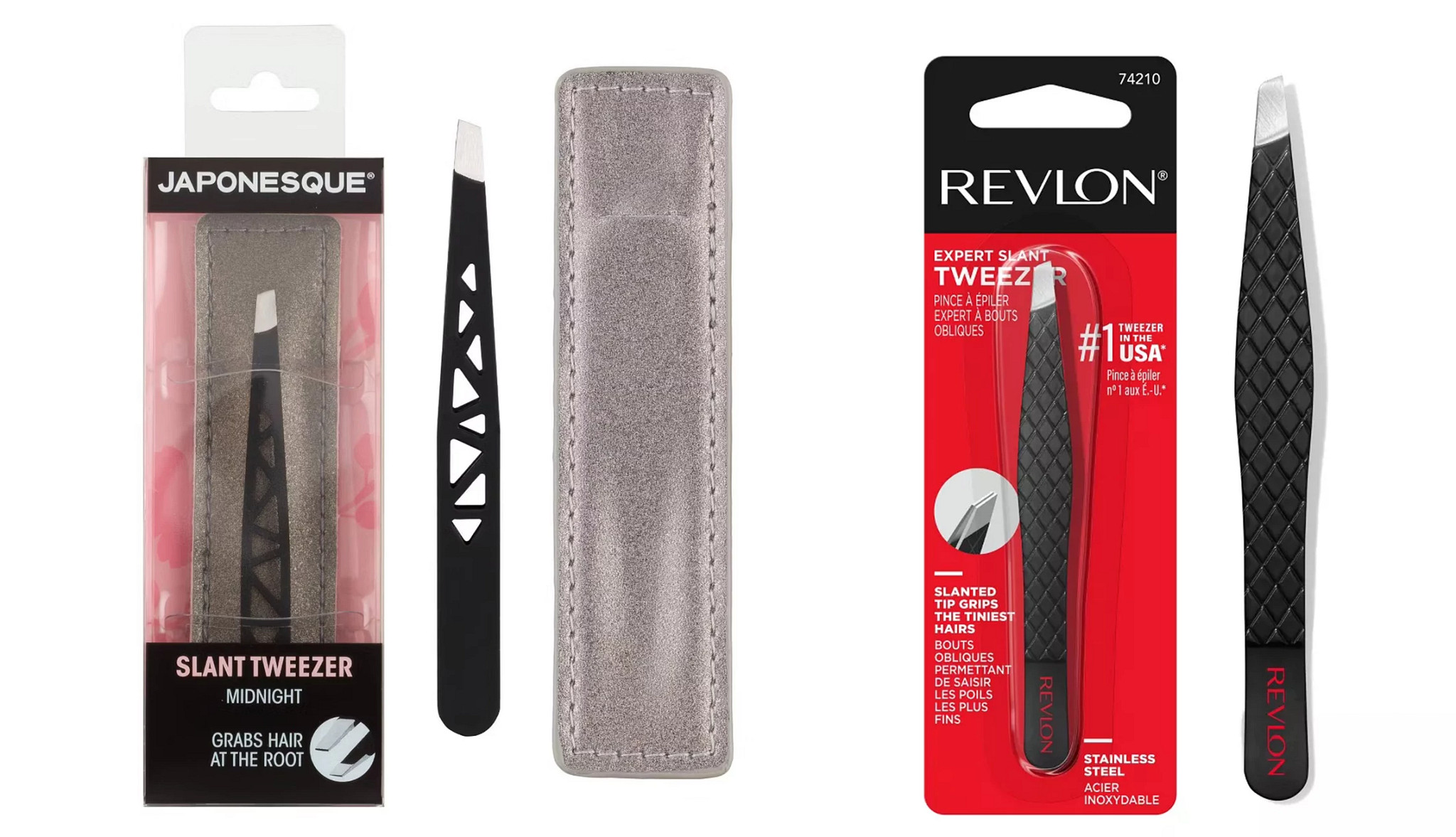 a collage with different types of tweezers that are useful for removing facial hair