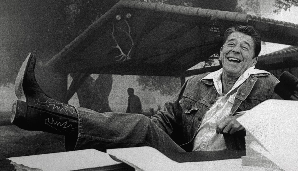 He was at home at his California ranch Ronald Reagan wearing cowboy boots