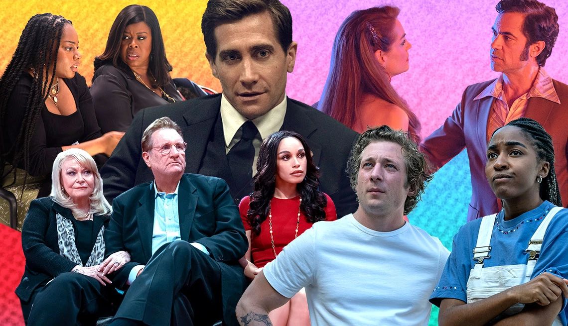 Summer TV Preview 2024 Characters from various television shows such as The Bear, Clipped, Presumed Innocent, Hotel Cocaine and Queenie