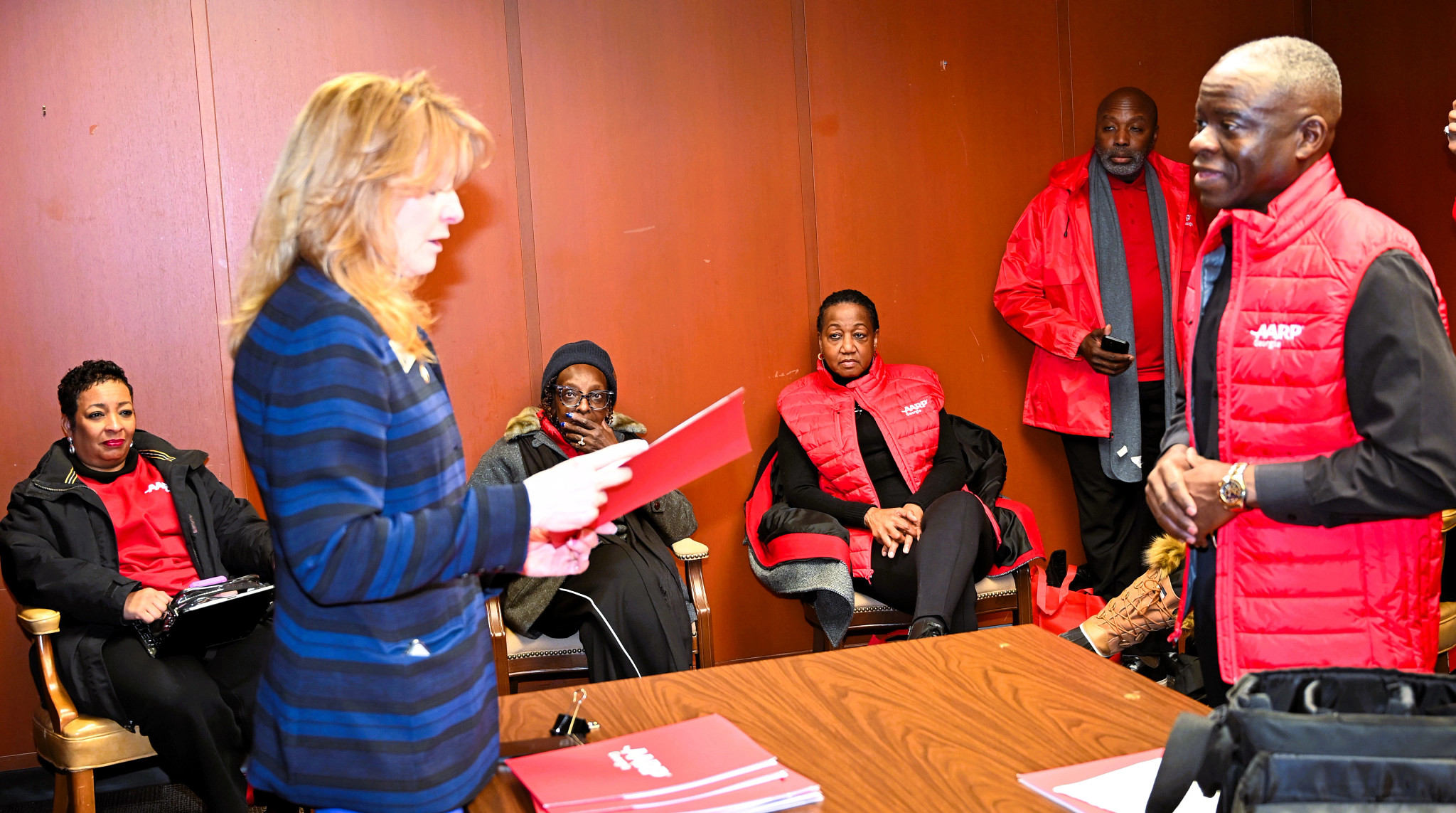 people talking in a meeting room