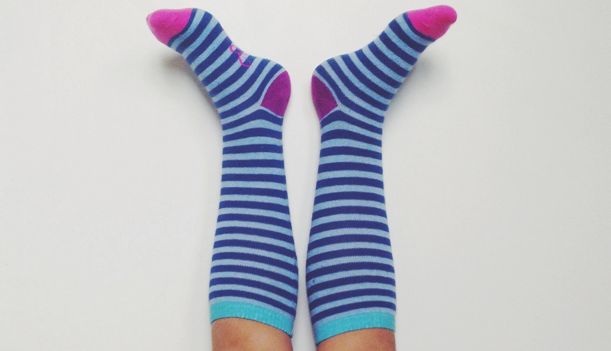 Foot Health Smart Guide long striped socks