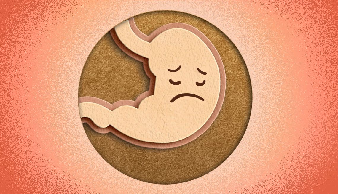 Food Recall Guide unhappy stomach illustration